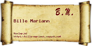 Bille Mariann névjegykártya