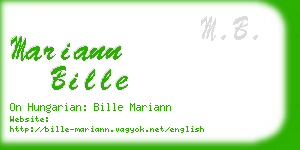 mariann bille business card